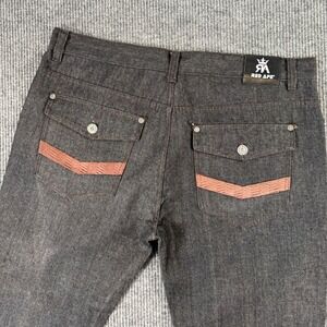 VTG RED APE Jeans Mens 46x32 Gray‎ Denim Cargo Pockets Crown Baggy Skater Grunge